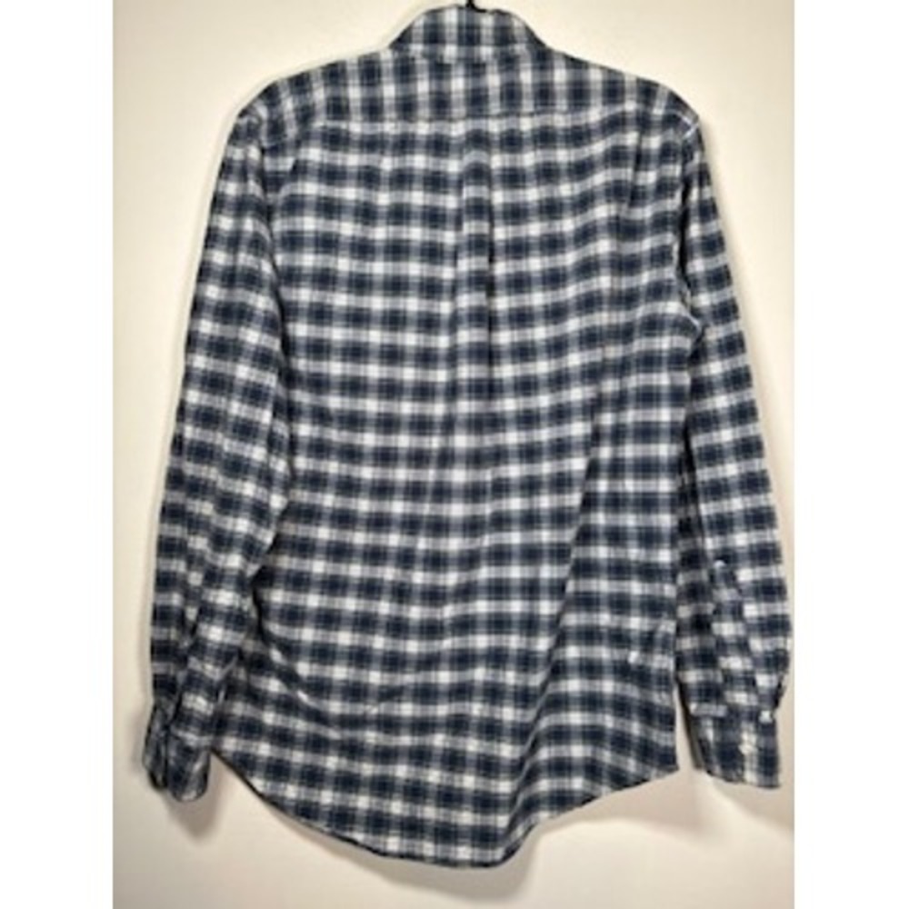RALPH LAUREN Button Down Shirt Medium Blue Plaid Custom Fit Cotton Preppy - Picture 4 of 8